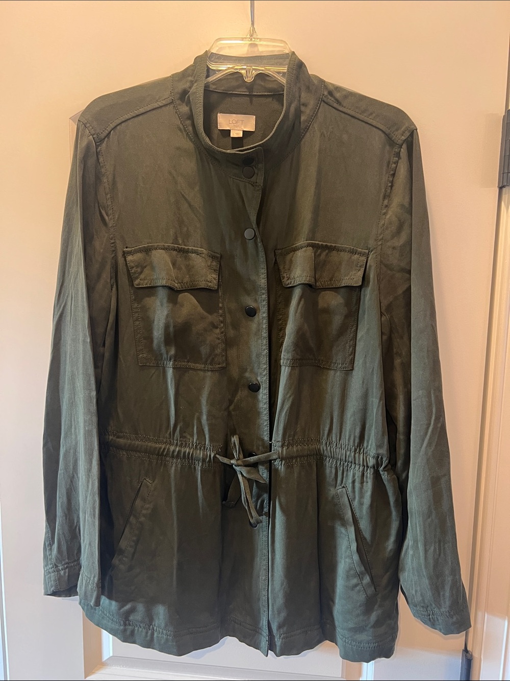 LOFT Olive Green Drawstring Utility Jacket